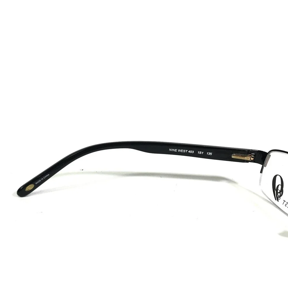 Nine West Eyeglasses Frames 403 1S1 Brown Round Half Rim Leopard Print 52-17-135